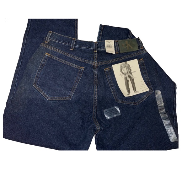 New With Tags Calvin Kline Dark Blue Denim Jeans 36” x 32 Sold - Picture 10 of 10